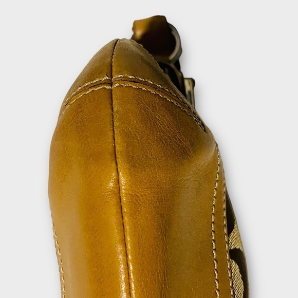 Coach Signature Soho Duffle Shoulder Handbag Jacquard Canvas Leather Trim Purse - Picture 9 of 13